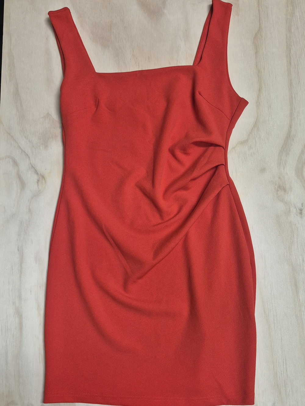 H& M Red Sleeveless Draped Sheath Dress - Women